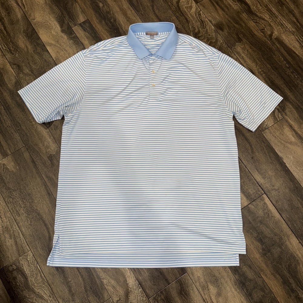 Peter Millar Summer Comfort Polo Golf Performance Shirt Men's Size XL Striped